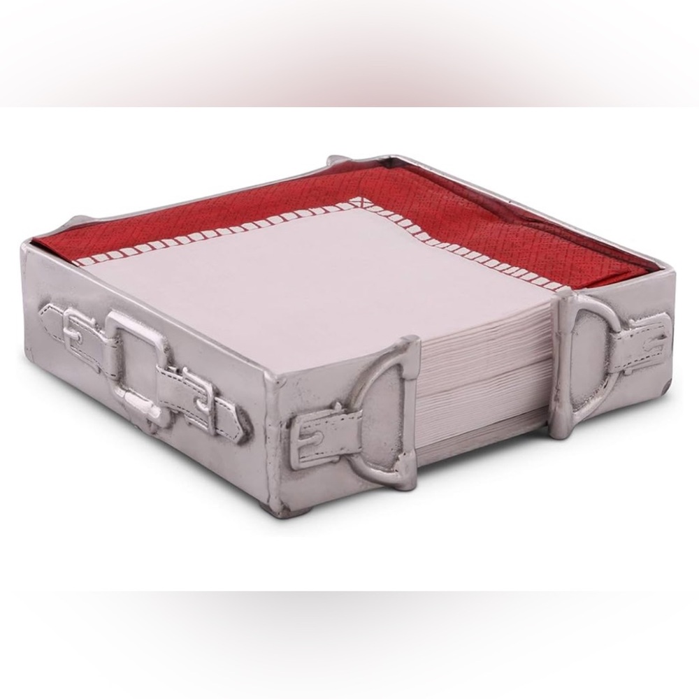 Brand new Arthur Court Designs Aluminum Equestrian Horse Bit Luncheon Napkin Box